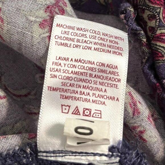 Faded Glory Blue Floral Paisley Peasant Blouse - Picture 8 of 8